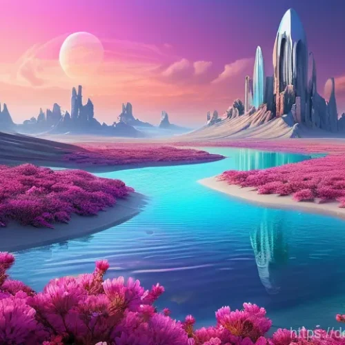 AI 예술과 감성 분석 - **Prompt: "Digital Dreamscape Oasis"**
    A breathtaking, surreal landscape generated by AI. Imagin...