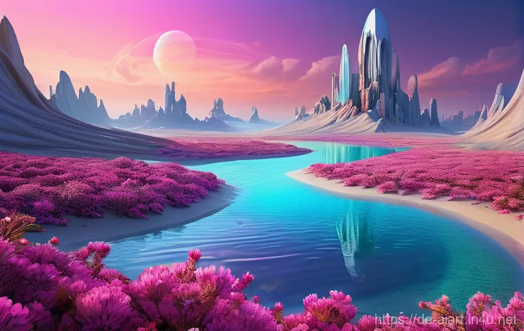 AI 예술과 감성 분석 - **Prompt: "Digital Dreamscape Oasis"**
    A breathtaking, surreal landscape generated by AI. Imagin...